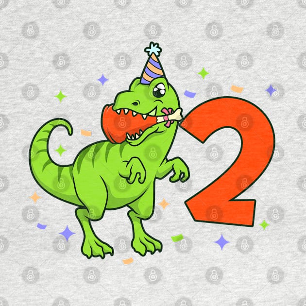 I am 2 with TREX - boy birthday 2 years old by Modern Medieval Design